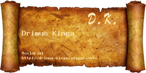 Drimus Kinga névjegykártya