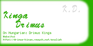 kinga drimus business card